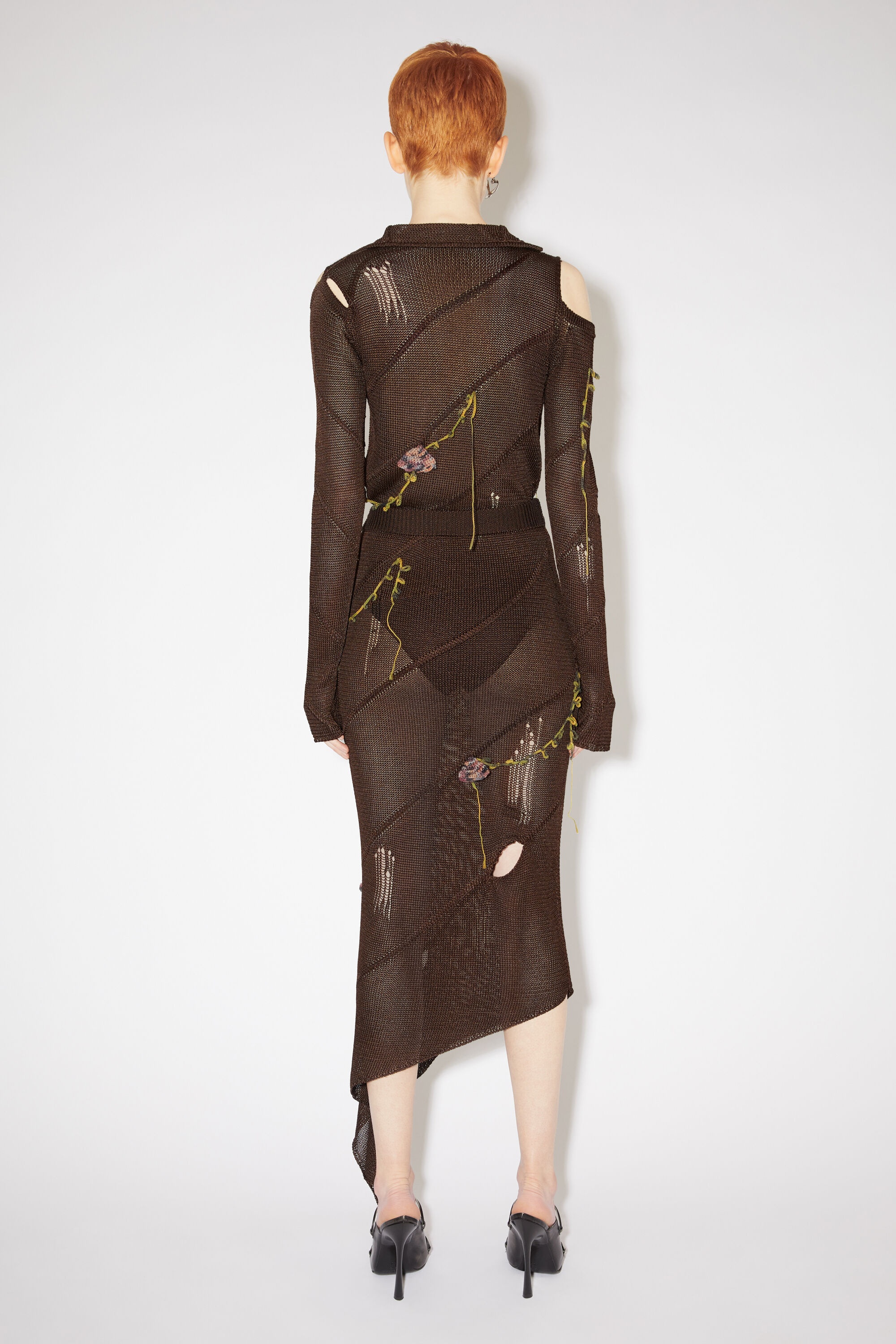 Crochet flower skirt - Chocolate brown - 3