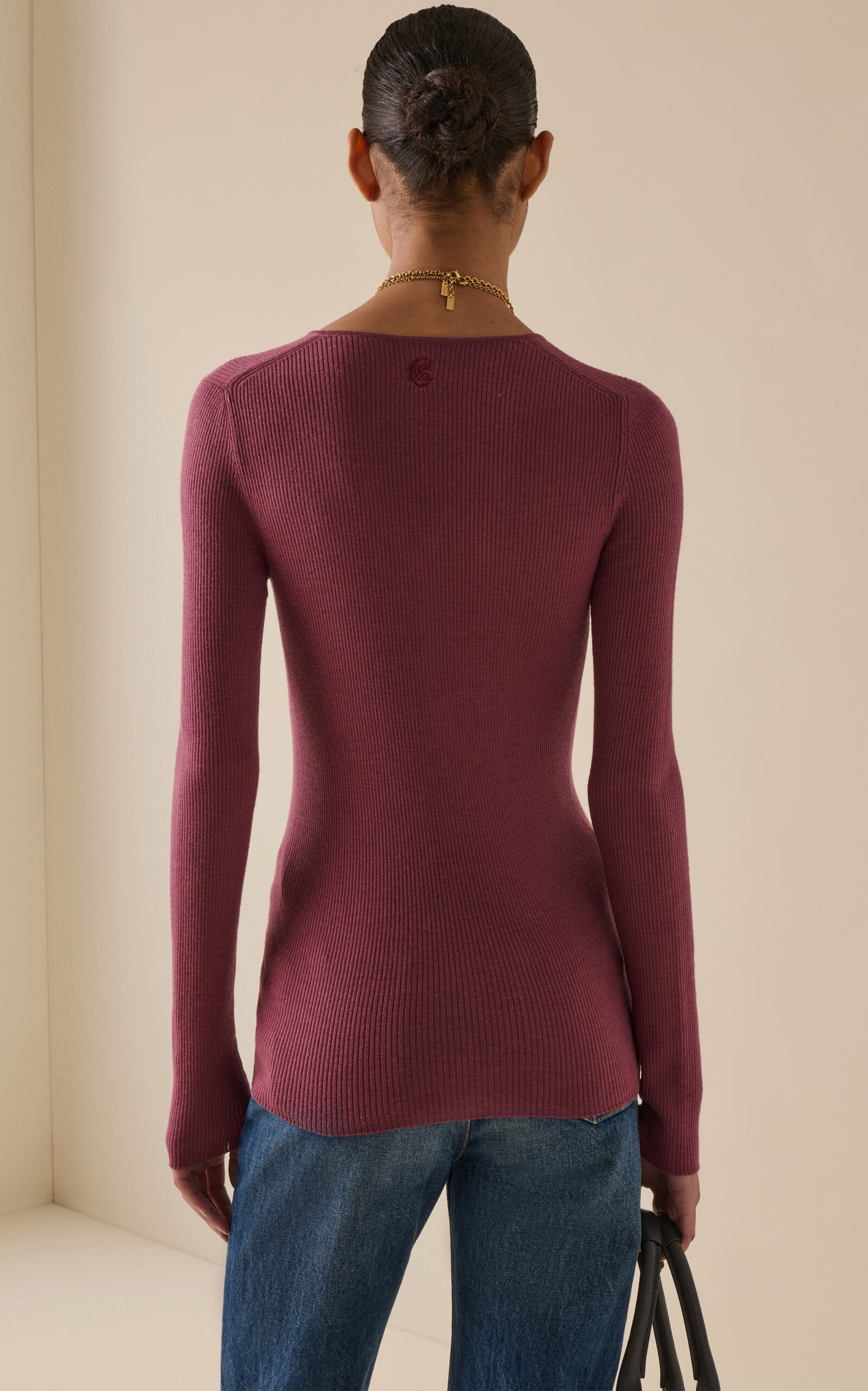Merino Wool Henley Top pink - 4