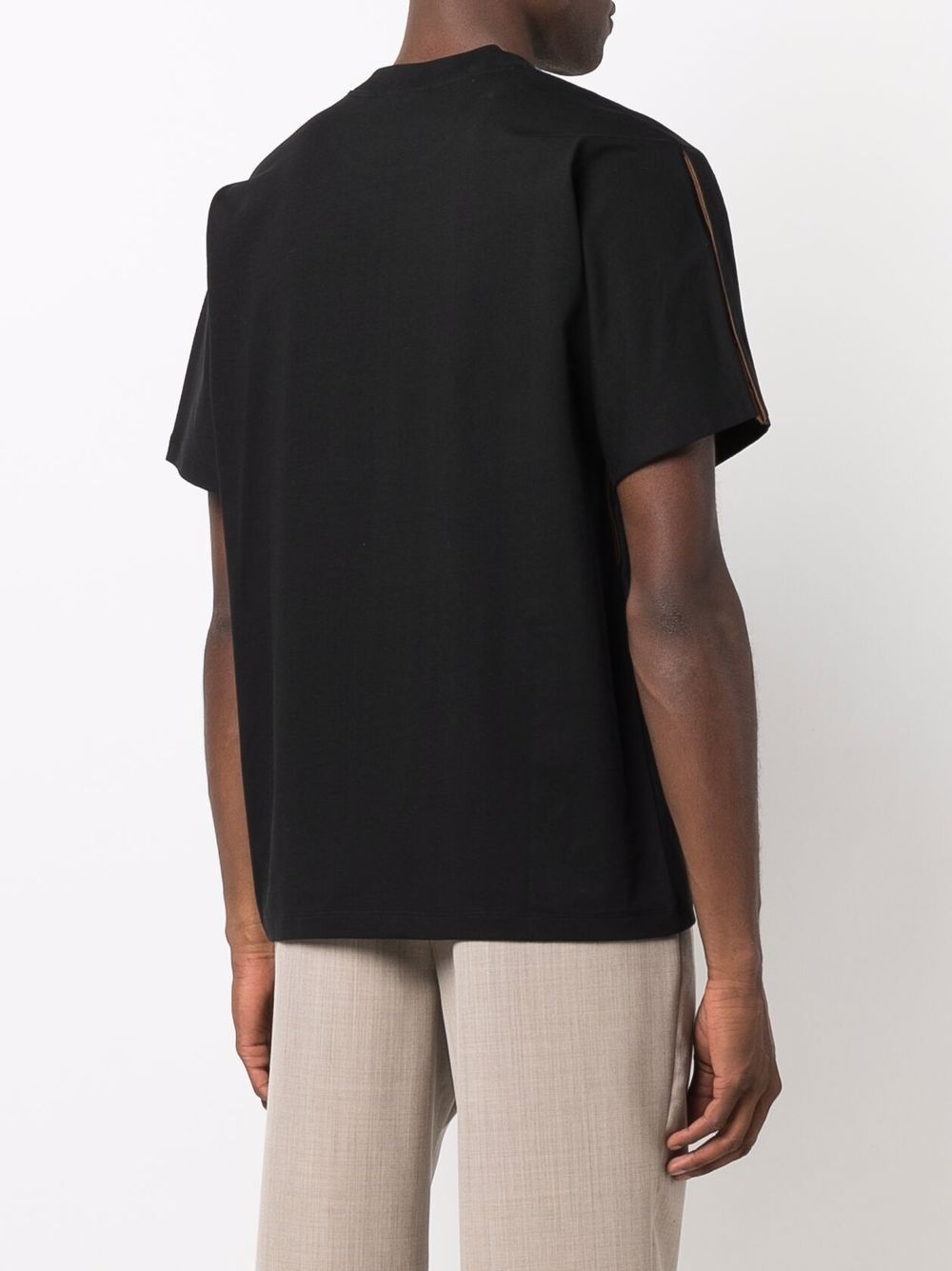 contrasting-panel detail T-shirt - 4