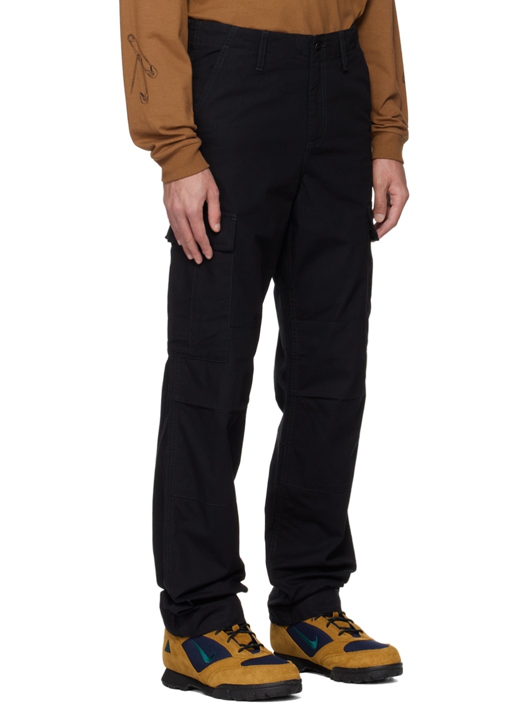Black Regular Cargo Pants - 2