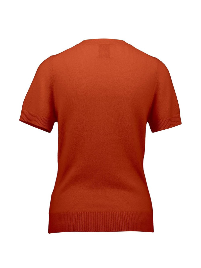 Allude fitted short-sleeve sweater outlook