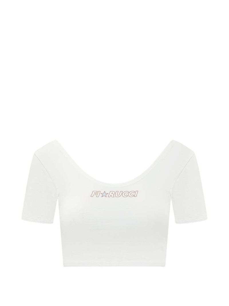 logo-print cropped T-shirt 1