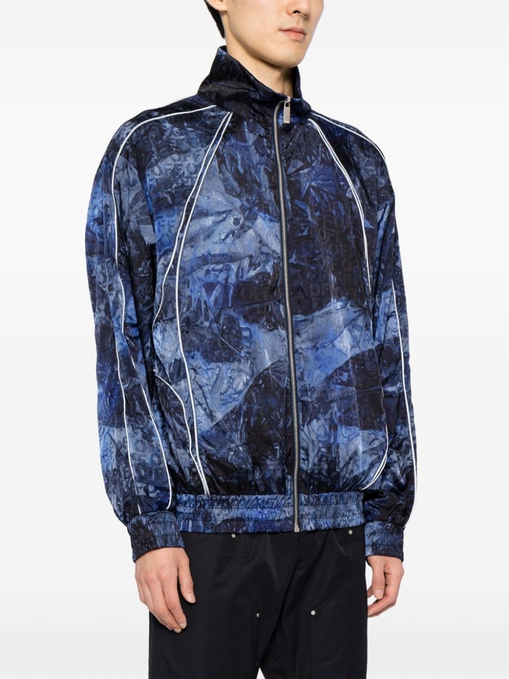 logo-jacquard windbreaker - 3