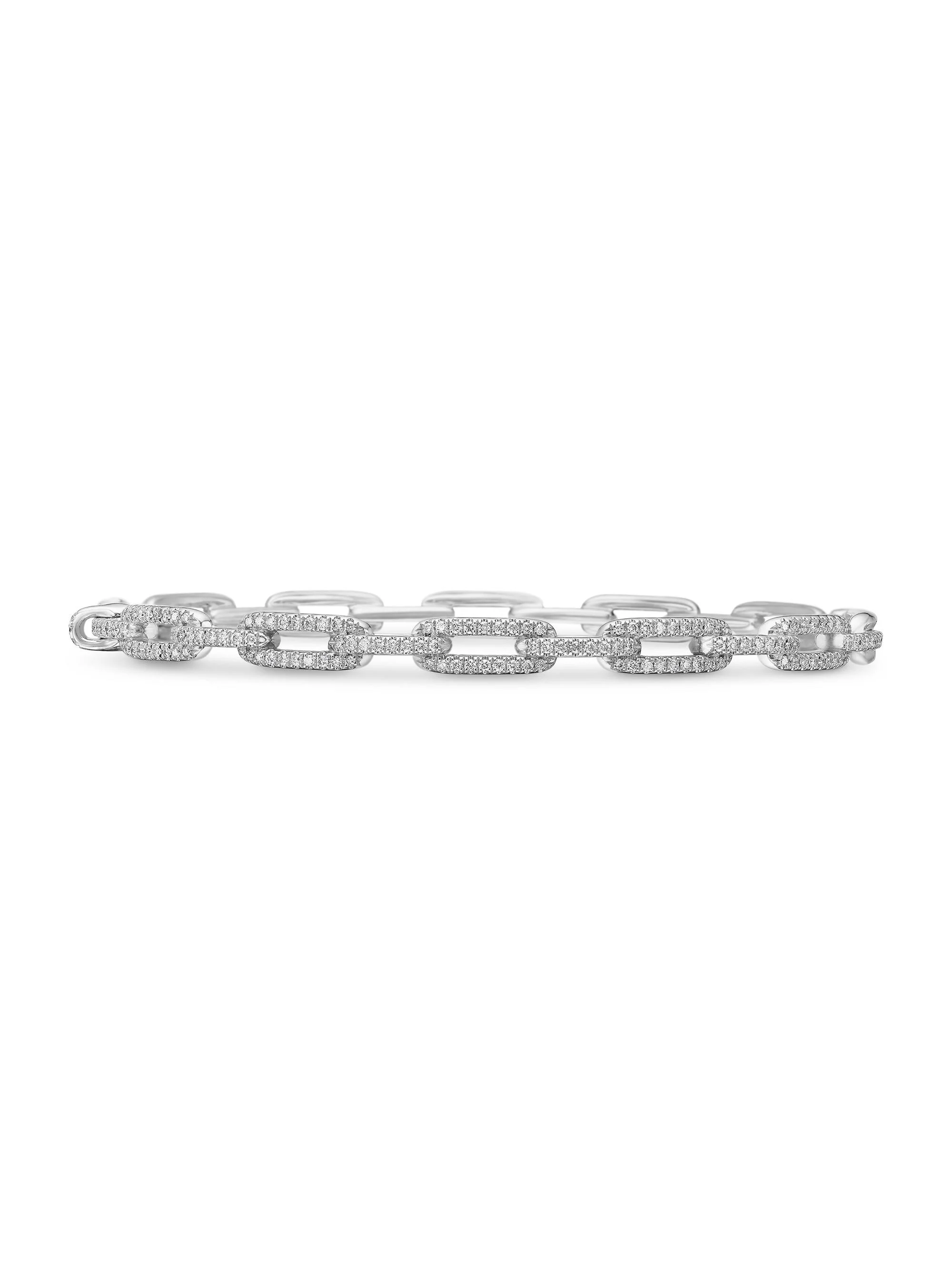 Women's Stax Chain Link Bracelet in 18K White Gold - Diamond - 1