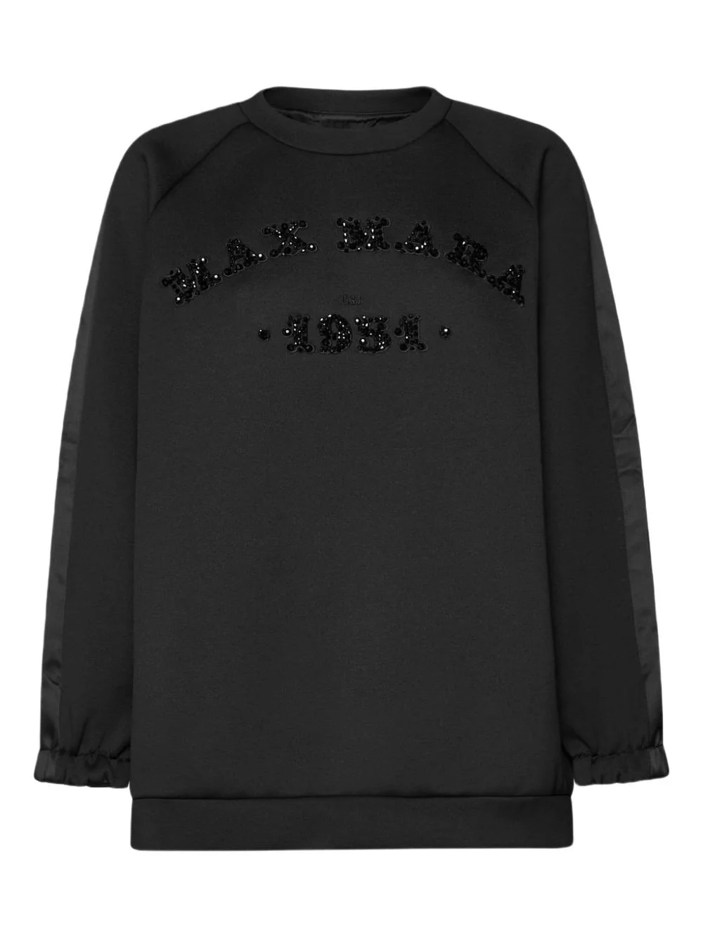 embellished satin-panel sweatshirt - 1