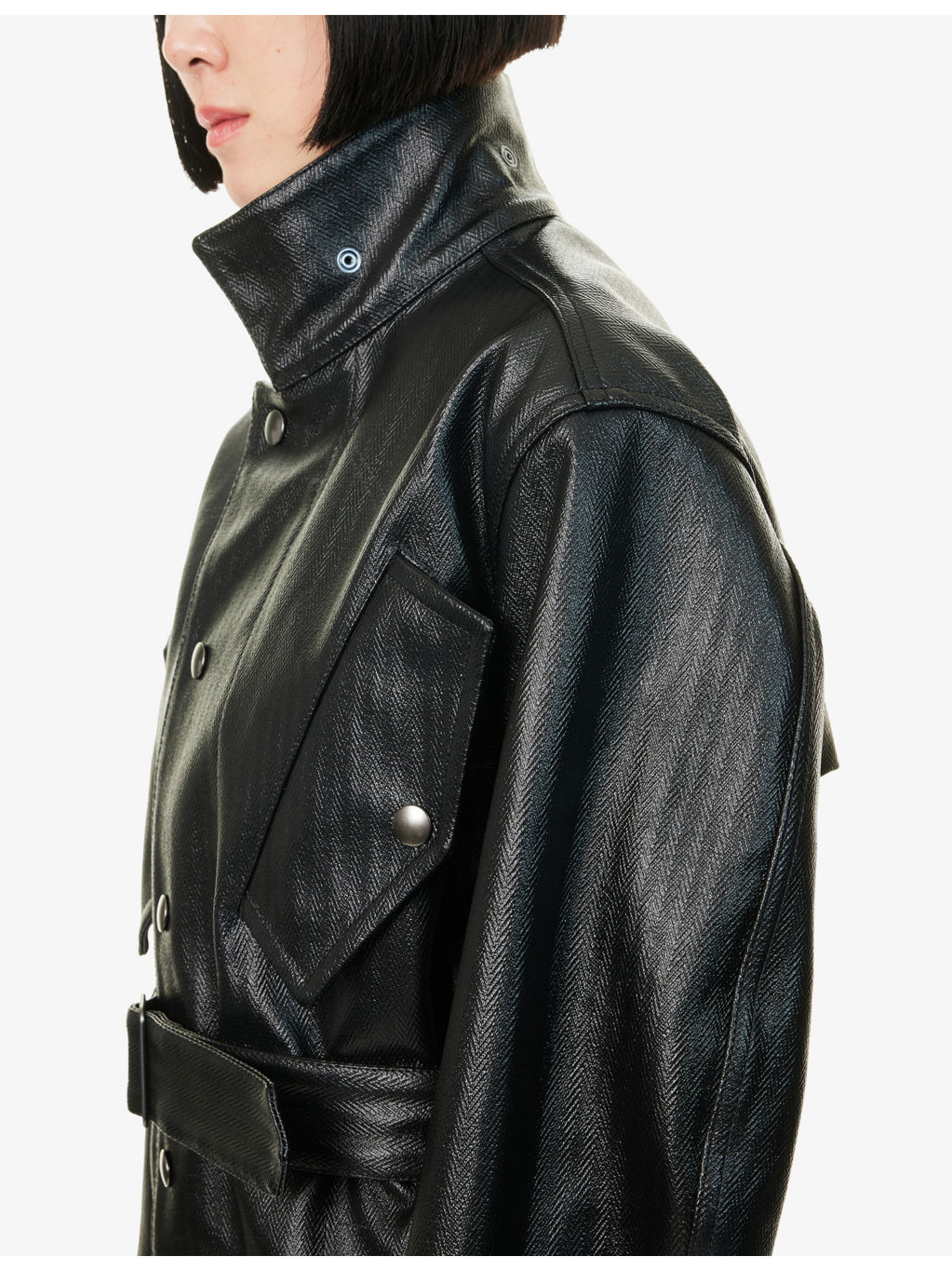 Belted Regular-Fit Coated-Cotton Jacket - 5