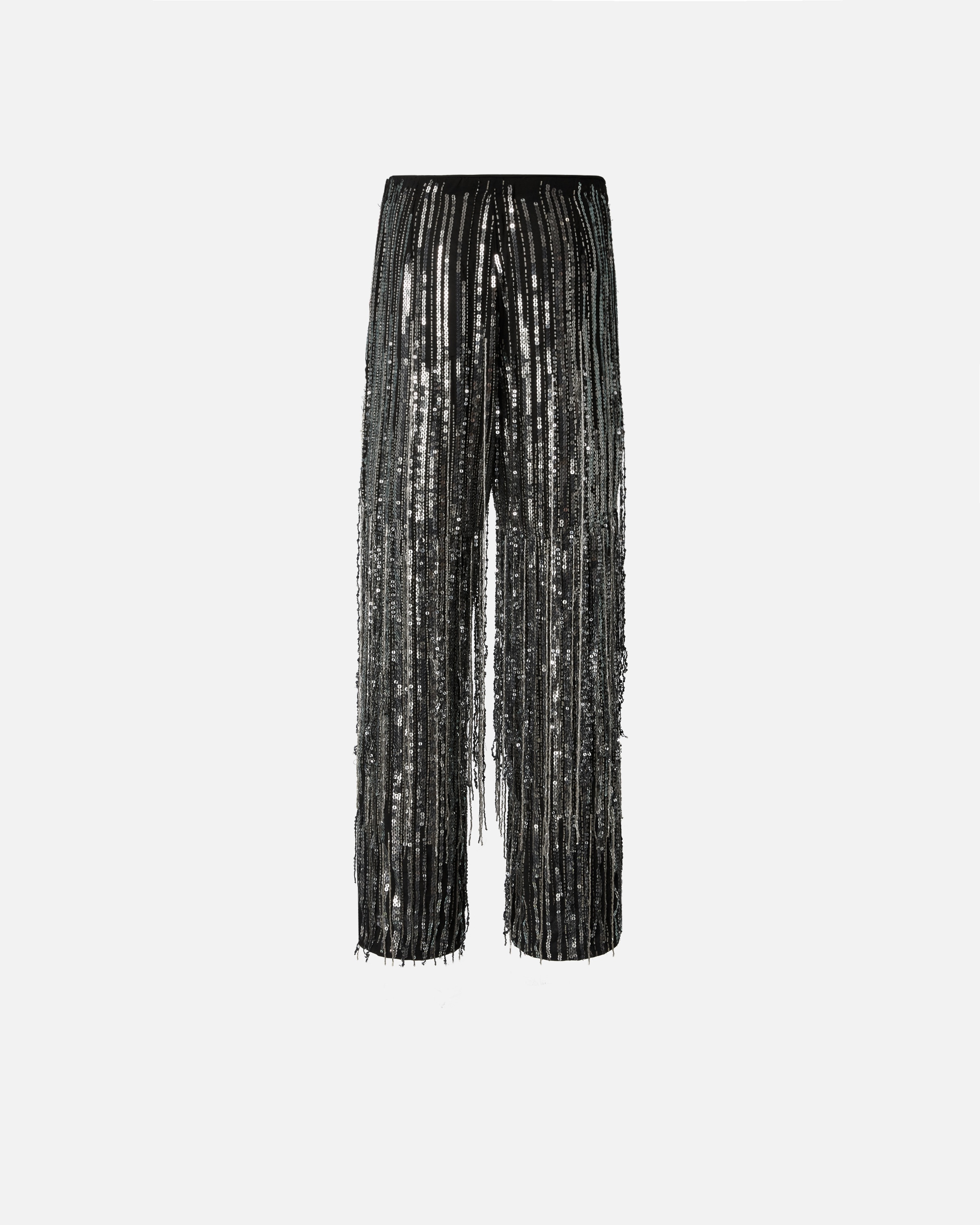 ELEGANT TROUSERS WITH FRINGING AND SEQUINS - 6