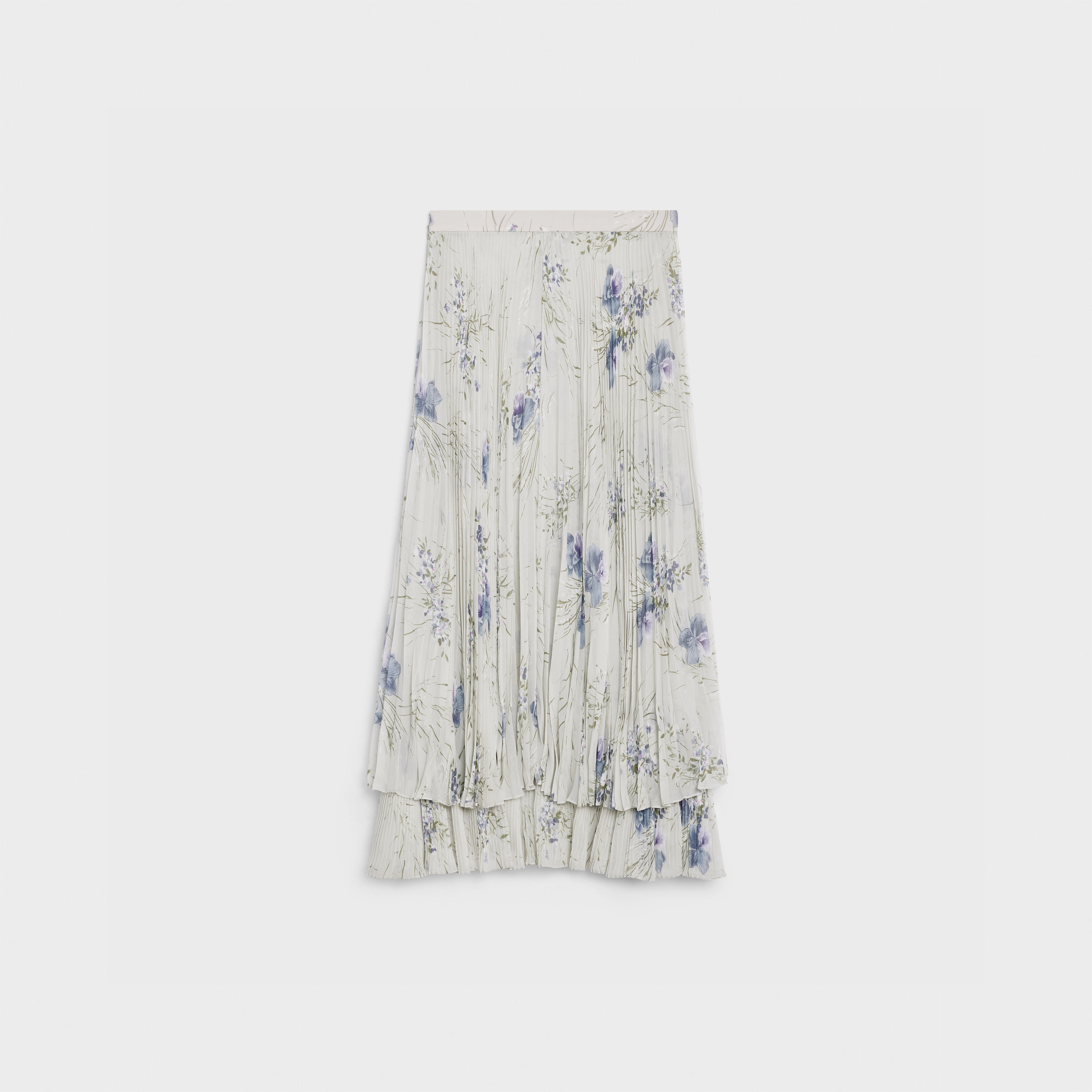 MIDI RUFFLED SKIRT IN SILK GEORGETTE - 2