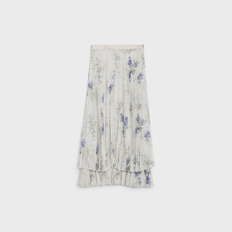 CELINE MIDI RUFFLED SKIRT IN SILK GEORGETTE outlook