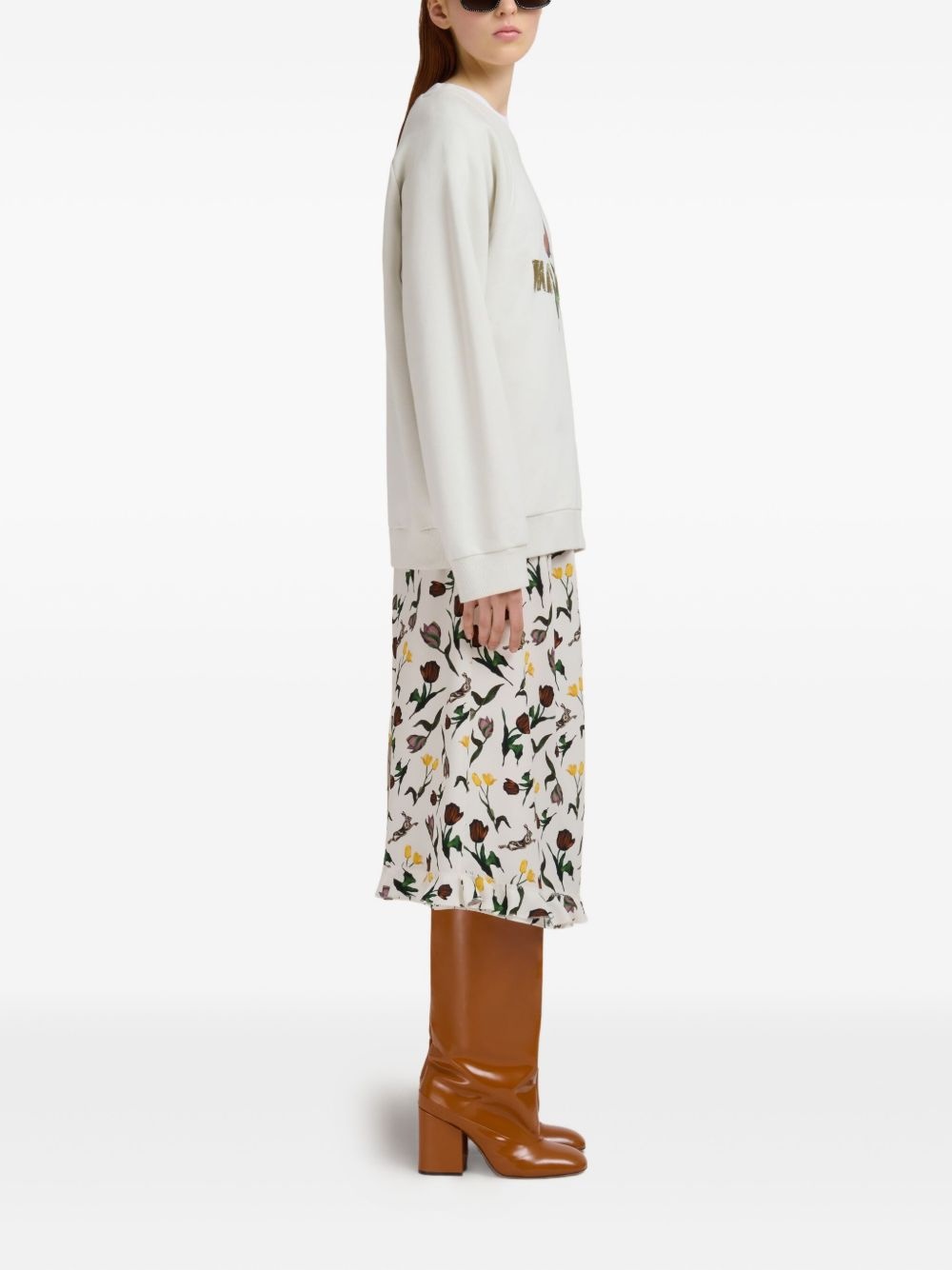 floral-print midi skirt - 3