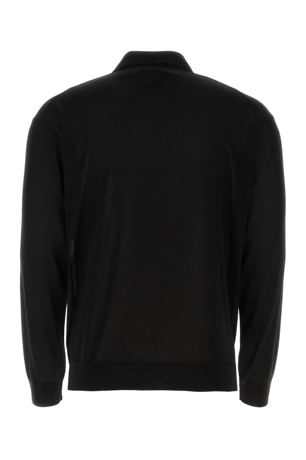 Prada Men Black Silk Cardigan - 2