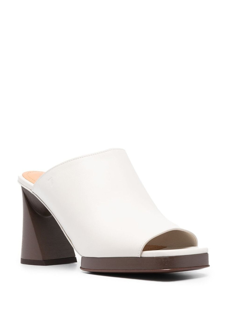 Tod's 95mm sculpted-heel leather mules outlook
