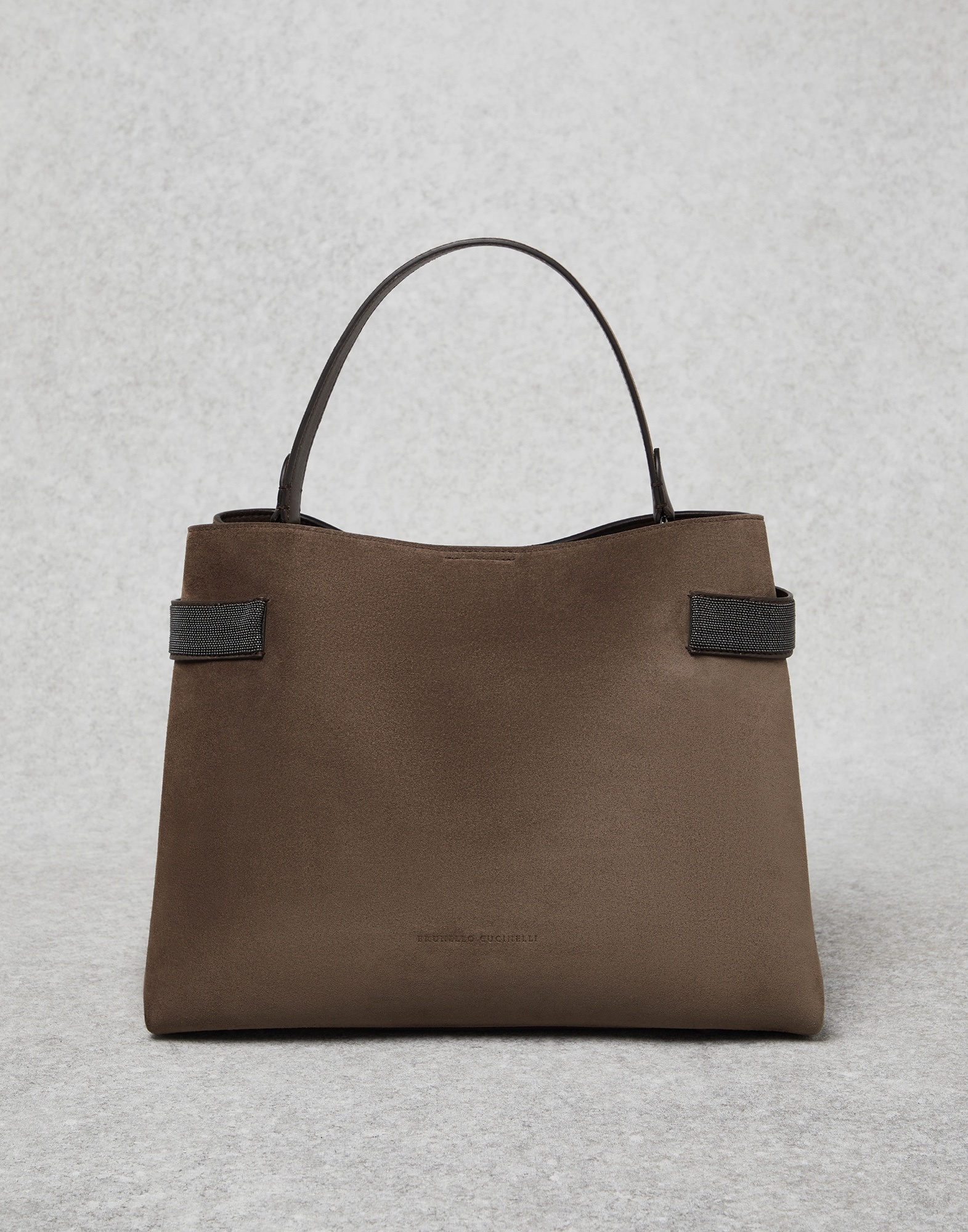 Suede bag with precious bands - 1