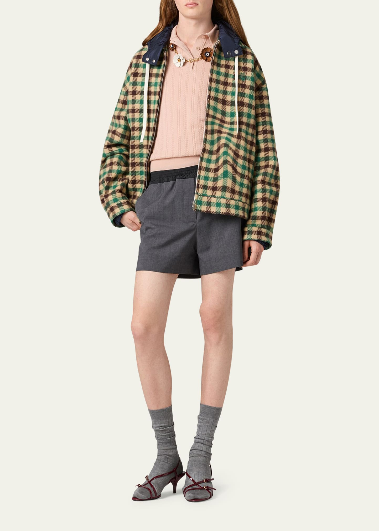 Cashmere Pointelle Cable-Knit Polo - 2