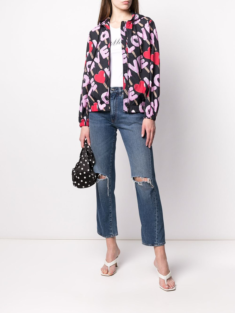 Moschino love print rain jacket outlook