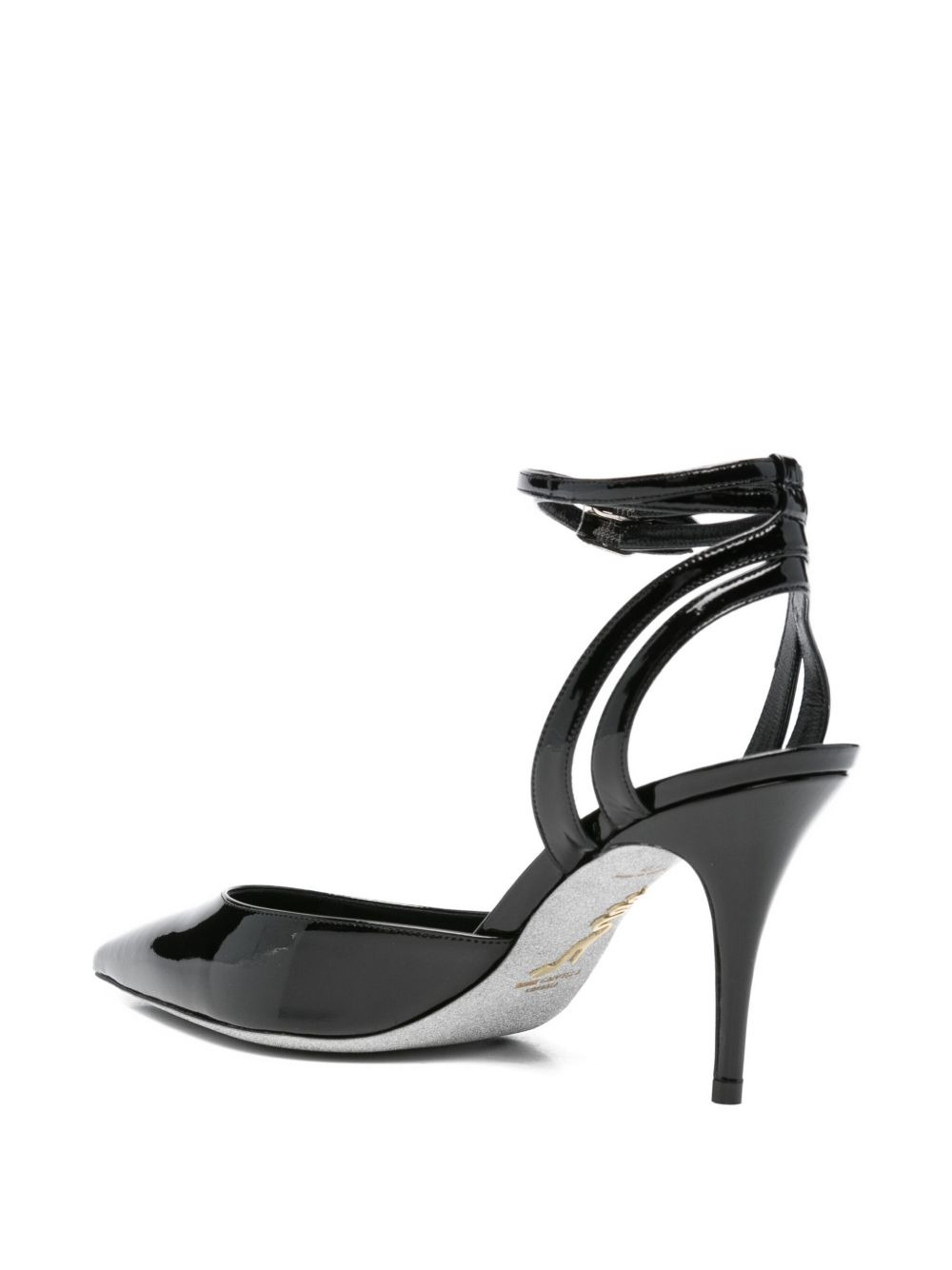 80mm leather heeled pumps - 3