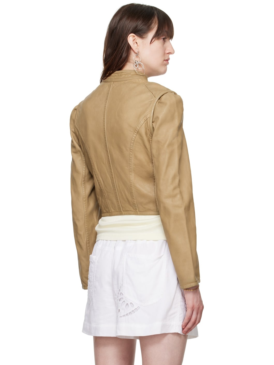 Tan Alexandra Leather Jacket - 3