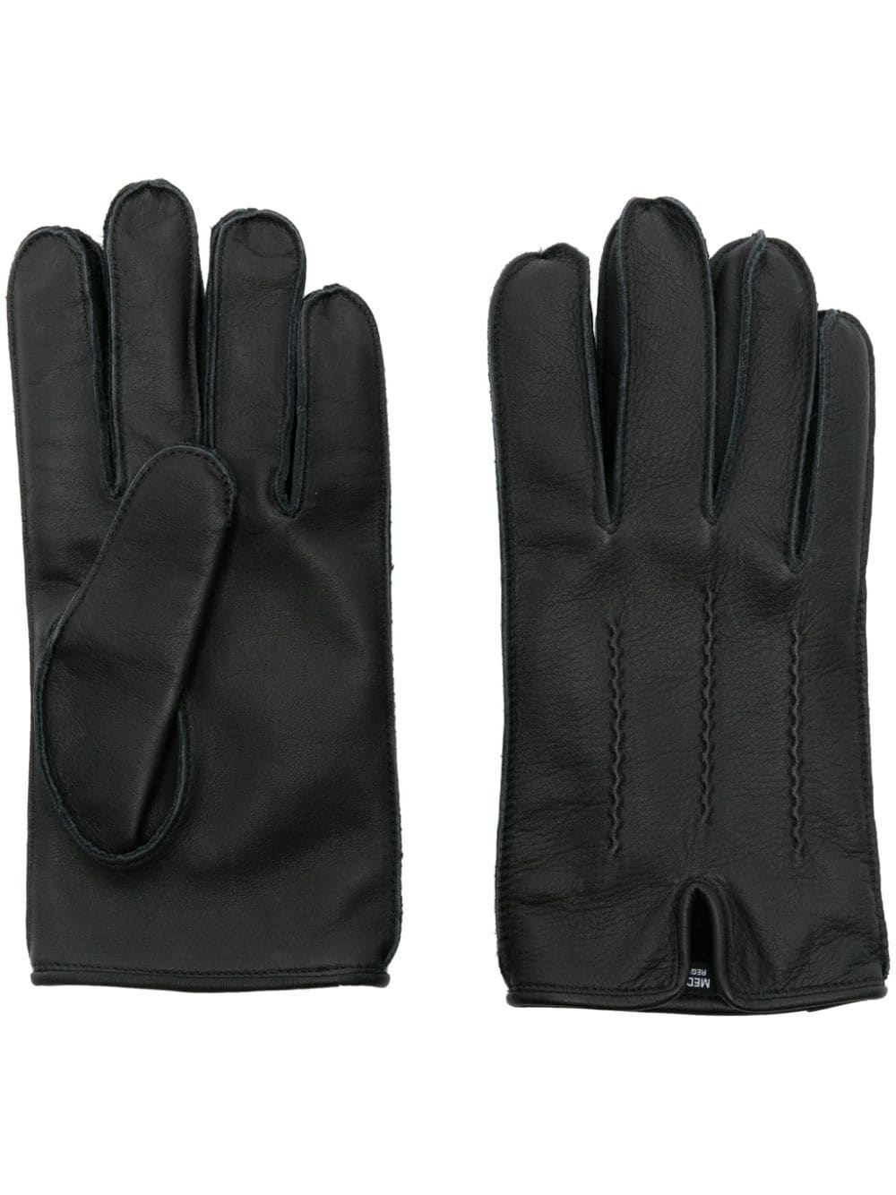 exposed-seam leather gloves - 1