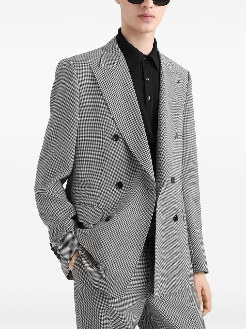 houndstooth-pattern blazer - 5