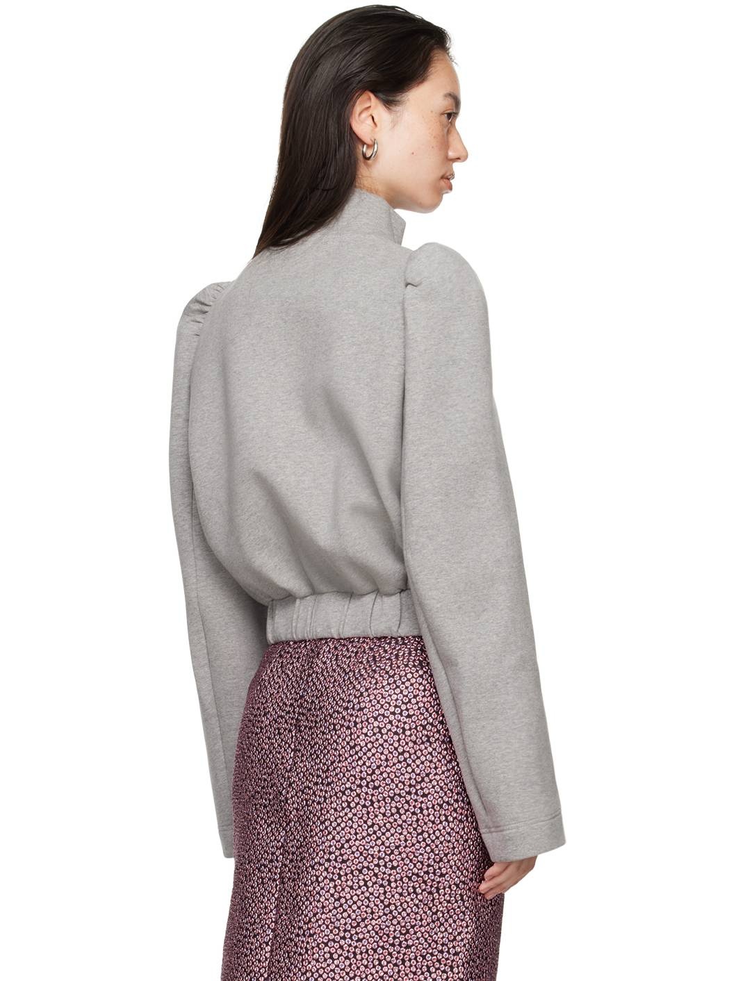 Gray Zip Cotton Jacket - 3
