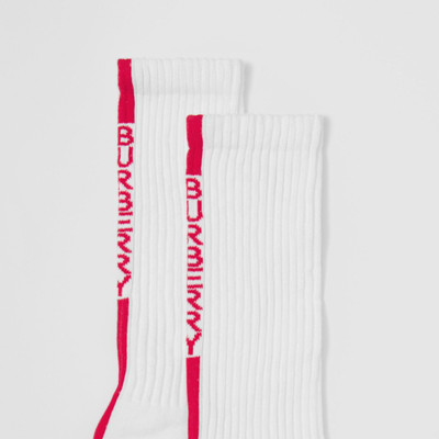 Burberry Logo Stripe Intarsia Stretch Cotton Socks outlook