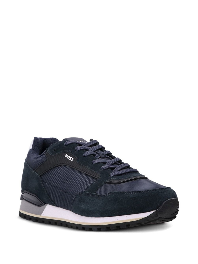 BOSS suede-trimmed mesh sneakers outlook
