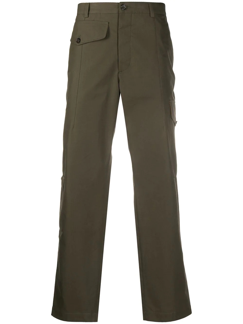 cotton straight-leg trousers - 1