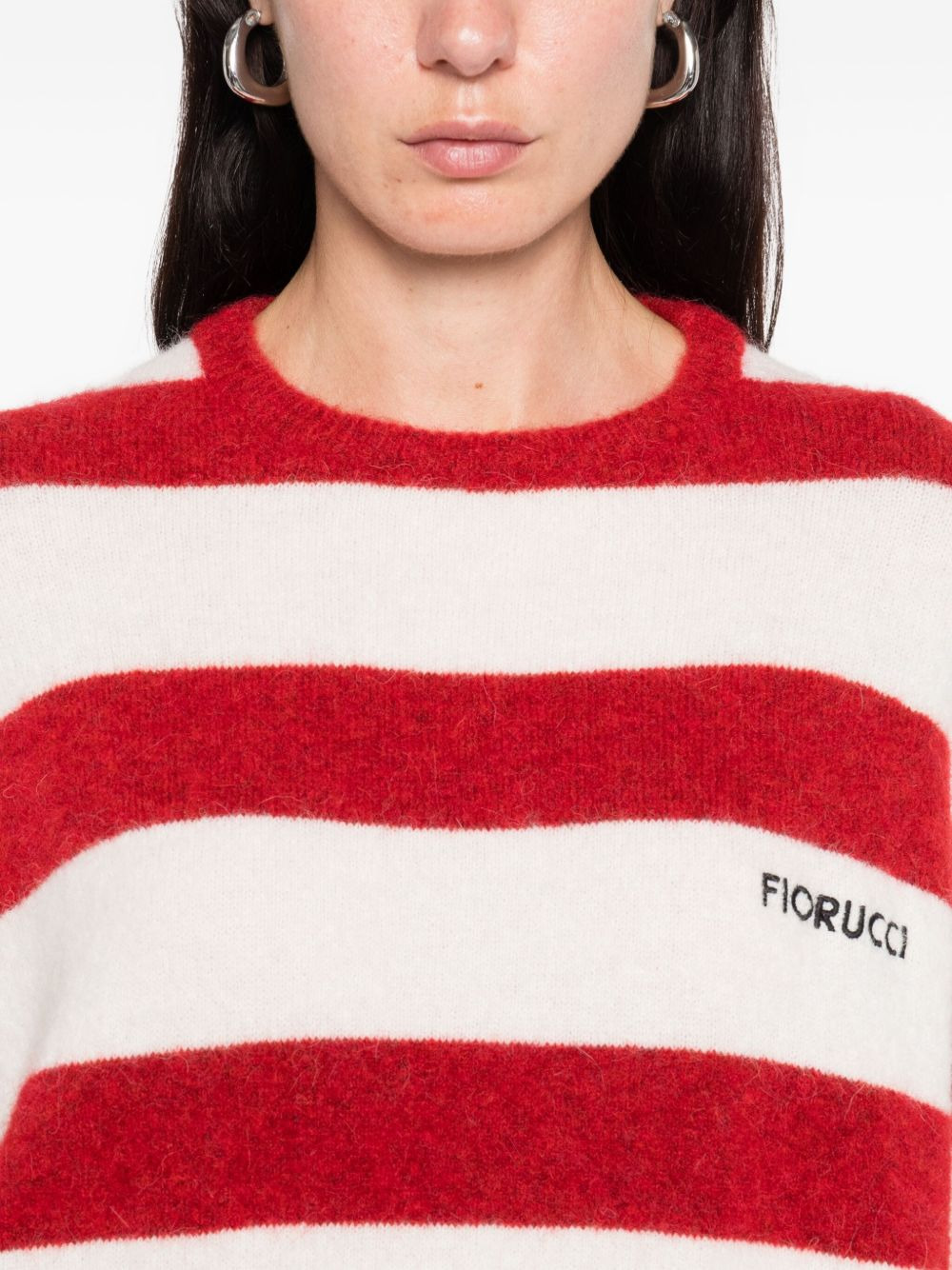 striped crew-neck jumper - 5