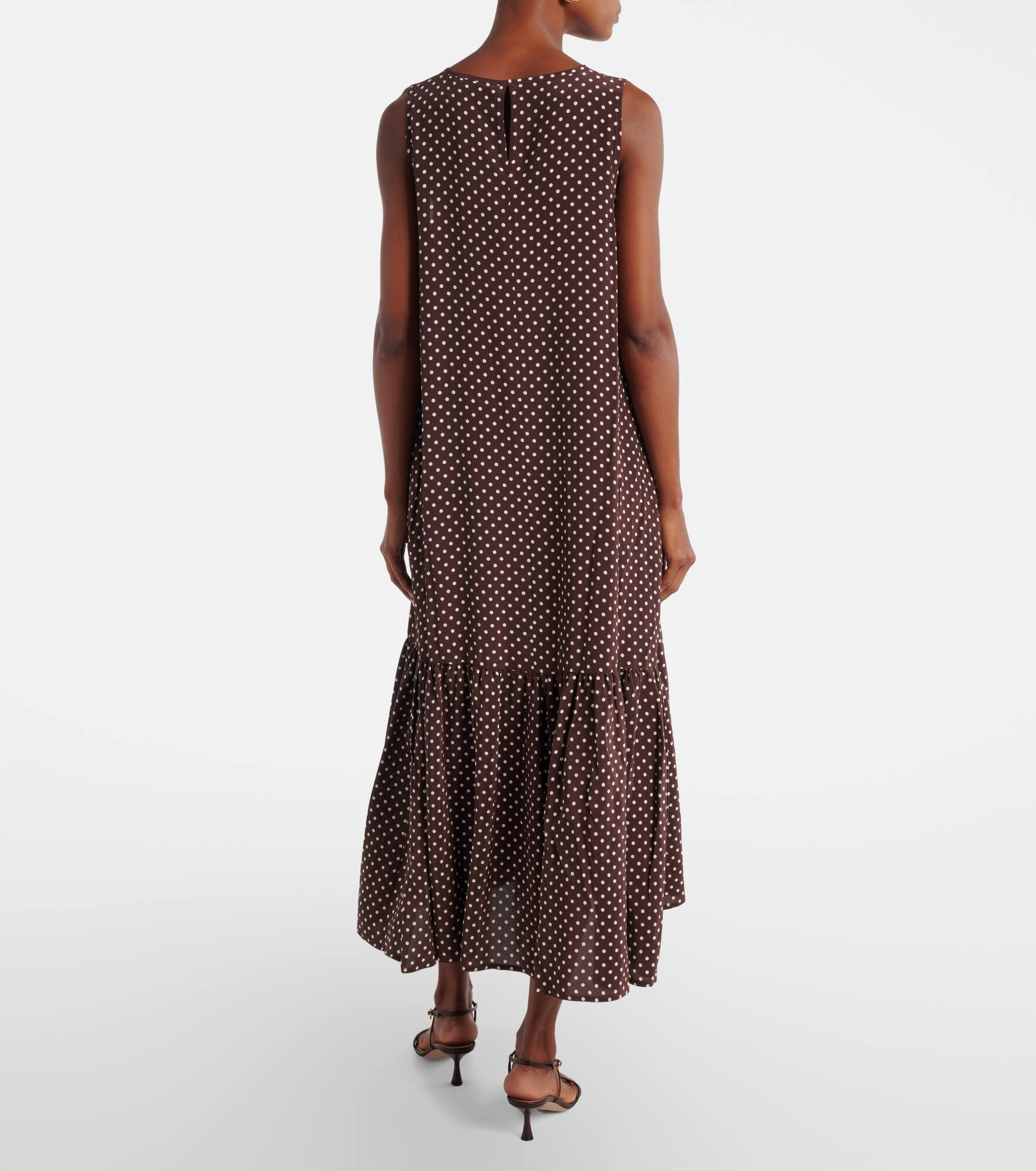 Polka-dot silk midi dress - 3