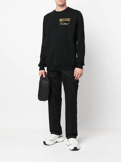 Moschino metallic logo-print sweatshirt outlook