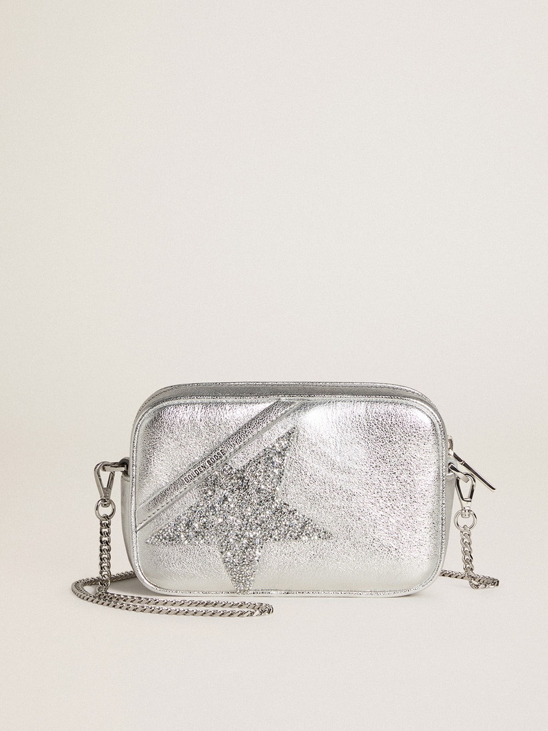 Mini Star Bag in silver metallic leather with Swarovski crystal star 1
