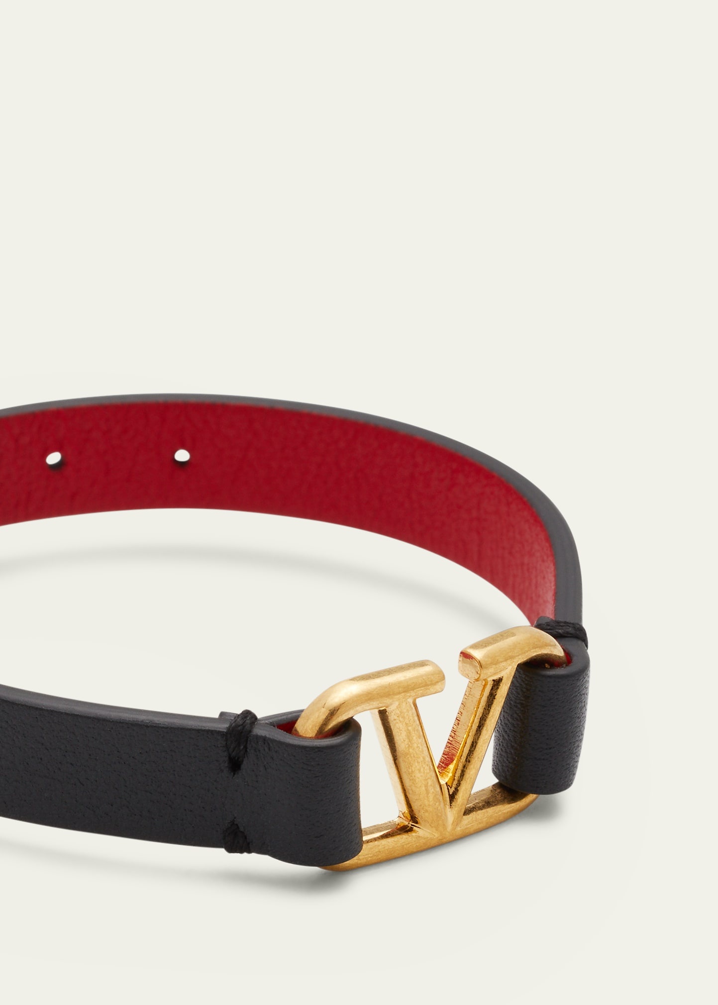 Antiqued Brass Logo Leather Bracelet - 3