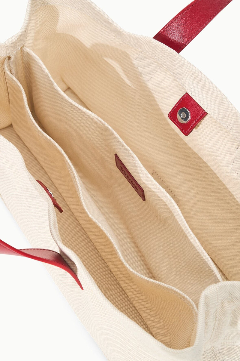 STAUD PORT TOTE NATURAL/ROUGE 7