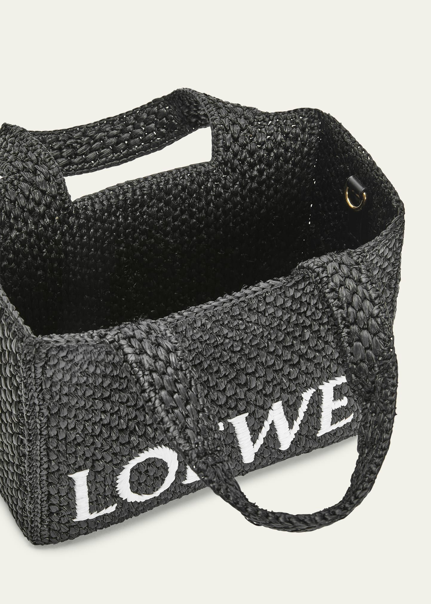 x Paula’s Ibiza Font Logo Small Tote Bag in Raffia - 4
