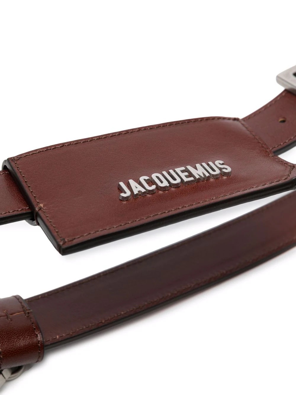 logo plaque leather belt - 2