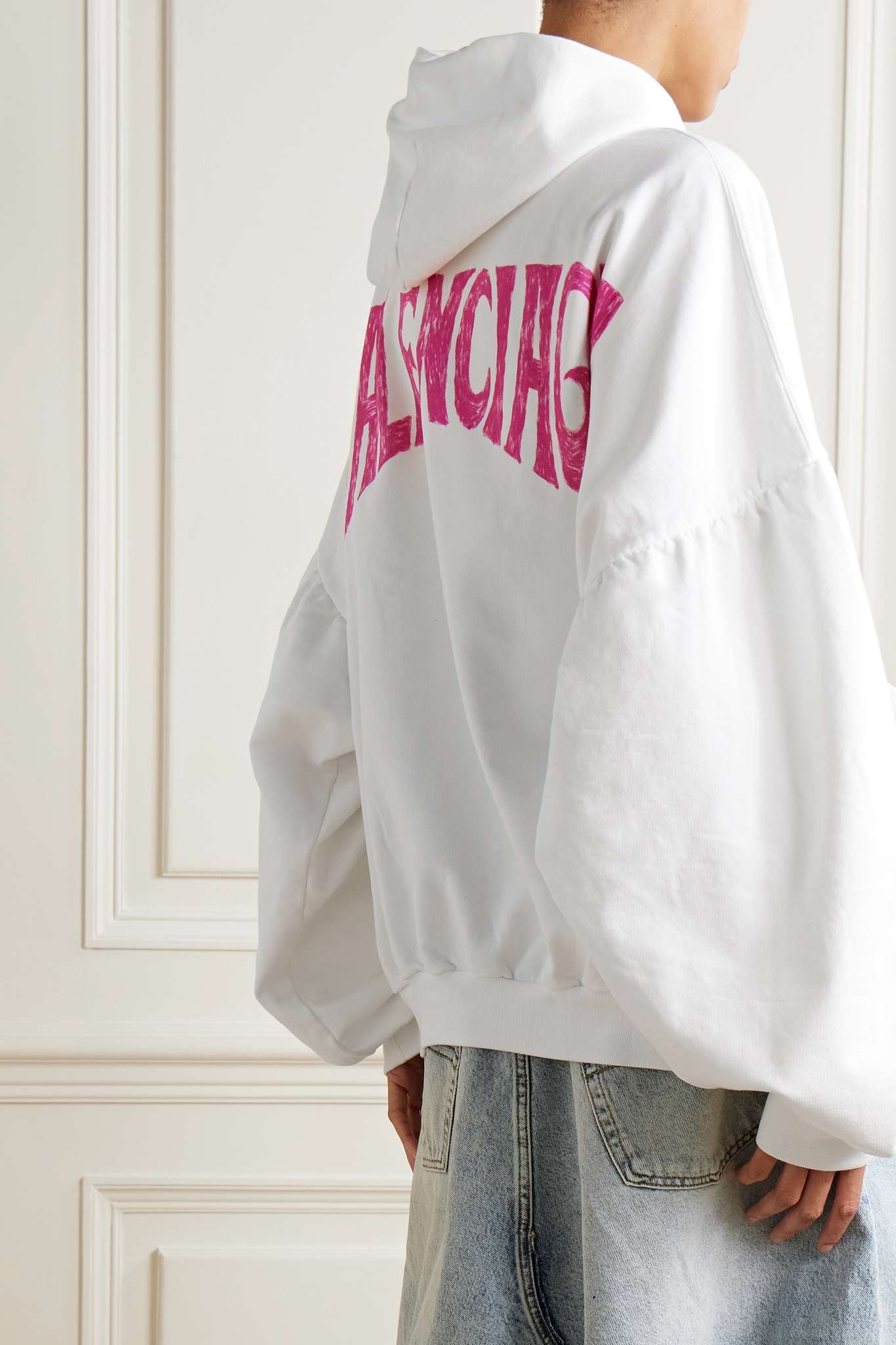 Oversized printed cotton-jersey hoodie - 3