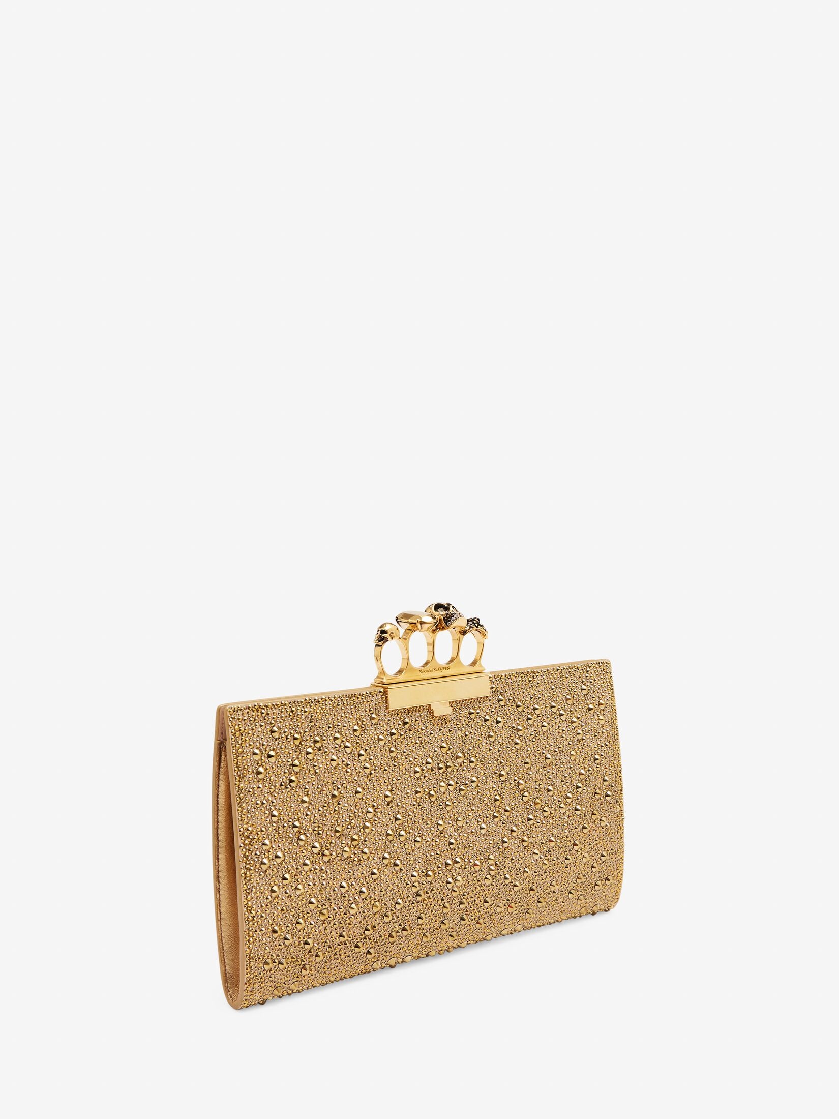 Women's Jewelled Flat Pouch in Gold - 2