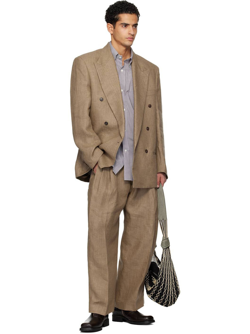 HED MAYNER Brown Linen Blazer outlook