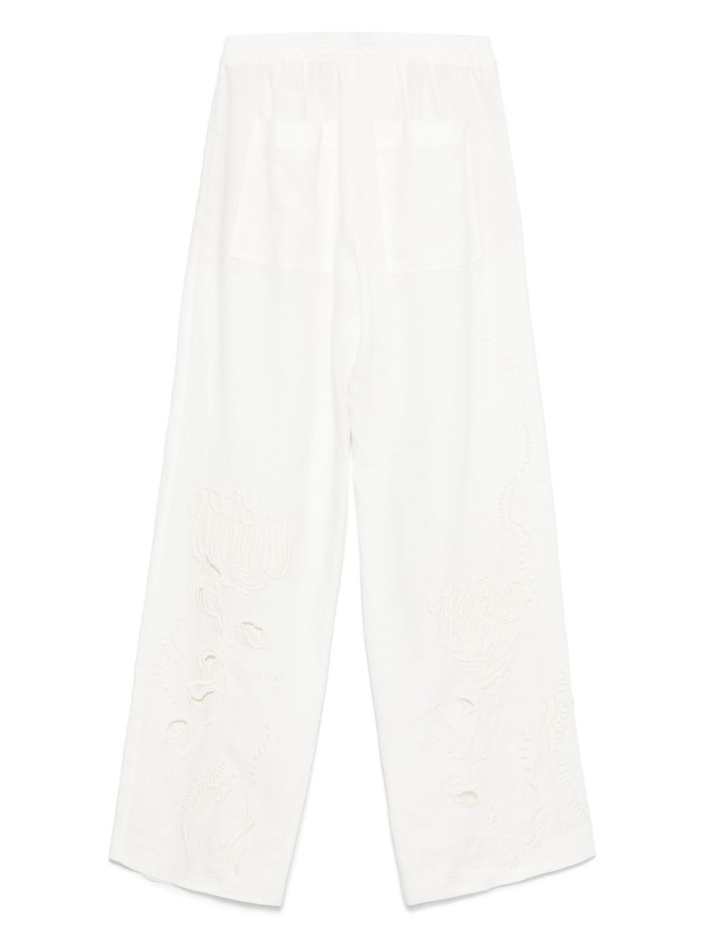 floral-embroidered trousers - 2