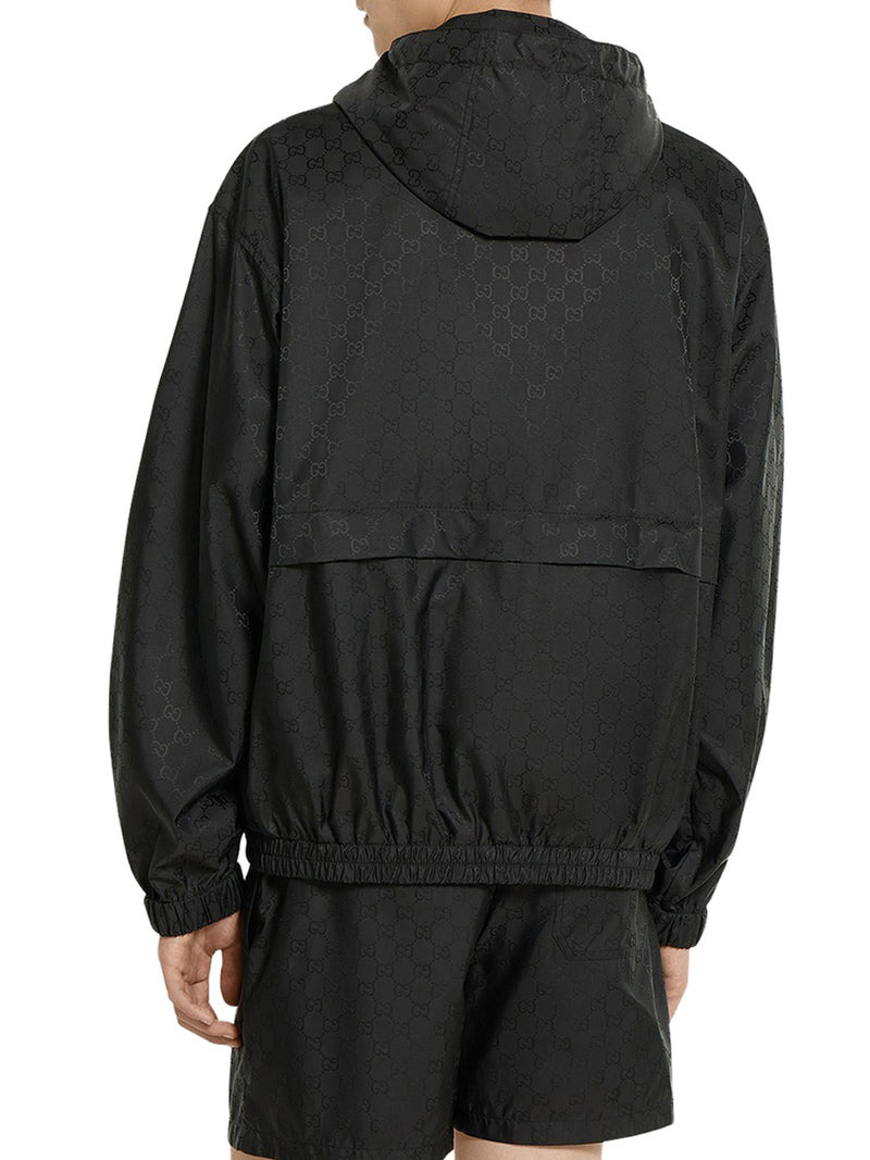 Gucci Men Gg Jacquard Nylon Zip-Up Jacket - 4