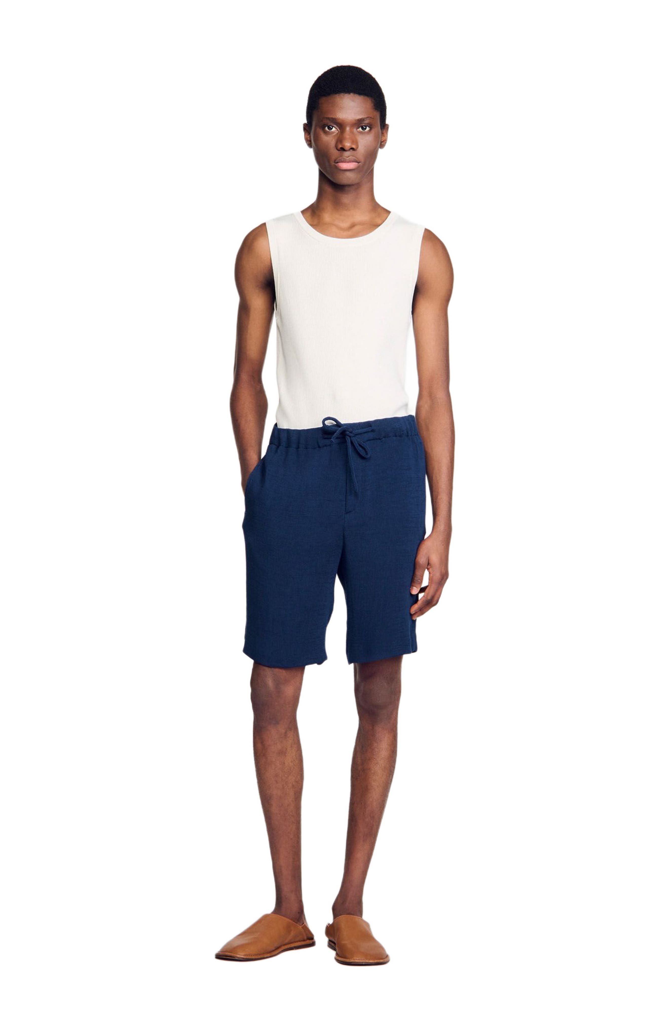 SANDRO Pleated Bermuda shorts in Royal Blue at Nordstrom - 6