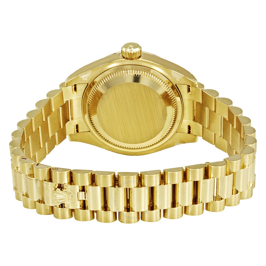Rolex Lady-Datejust 28 Silver Dial 18K Yellow Gold President Automatic Ladies Watch 279178SSP - 3