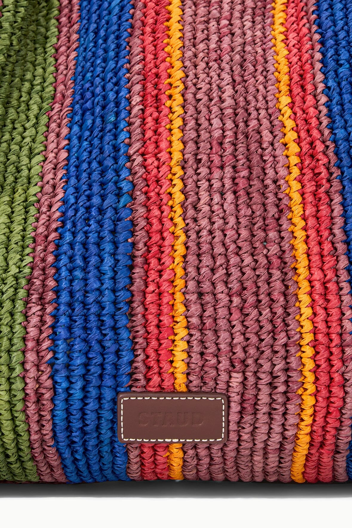 STAUD RUE TOTE BAG JUNGLE STRIPE RAFFIA - 9