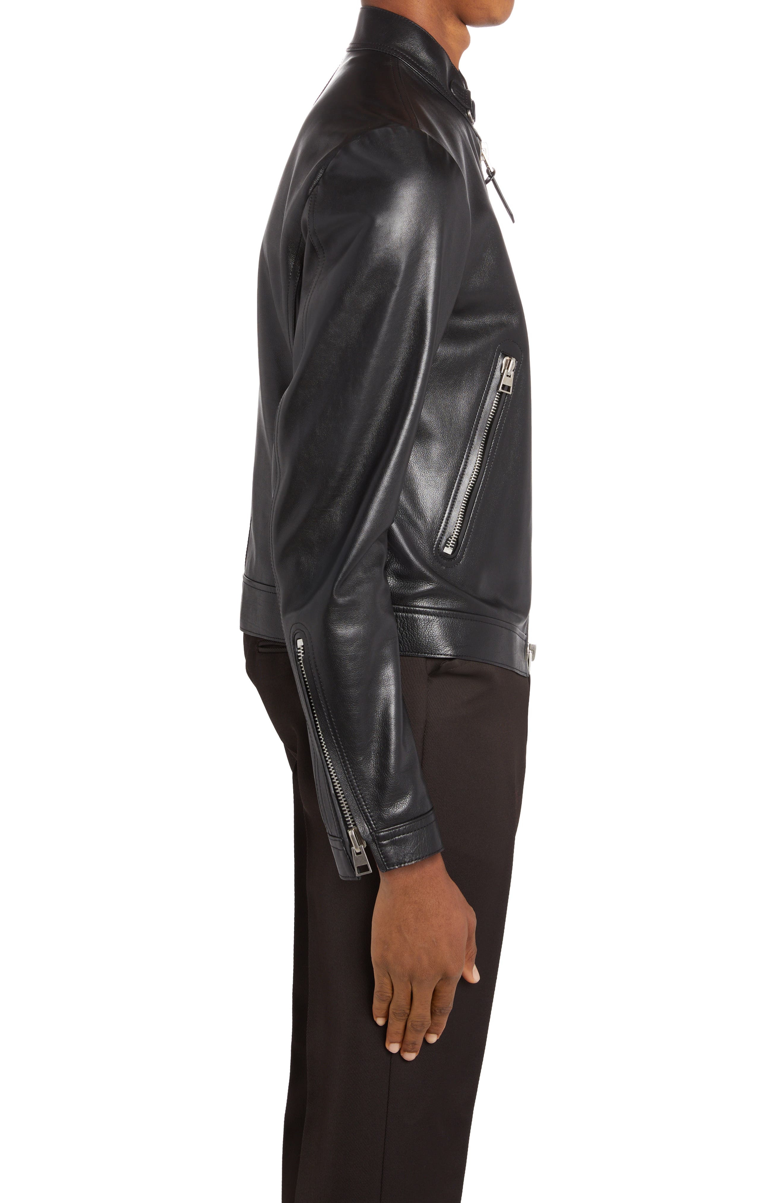 Plongé Leather Cafe Biker Jacket - 3