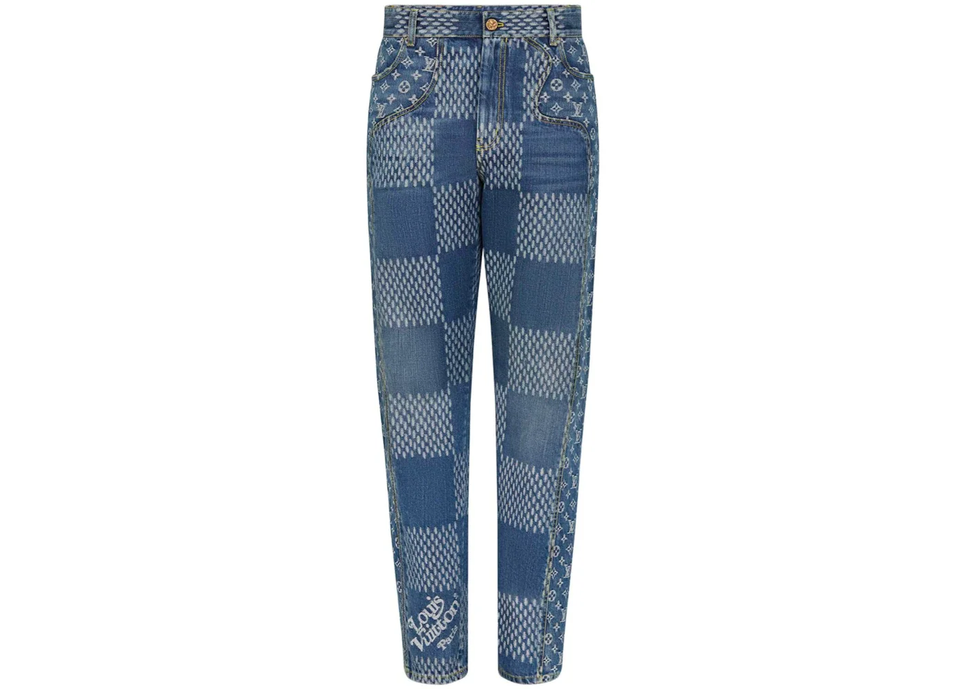 Louis Vuitton x Nigo Giant Damier Waves MNGM Denim Pants Indigo - 1