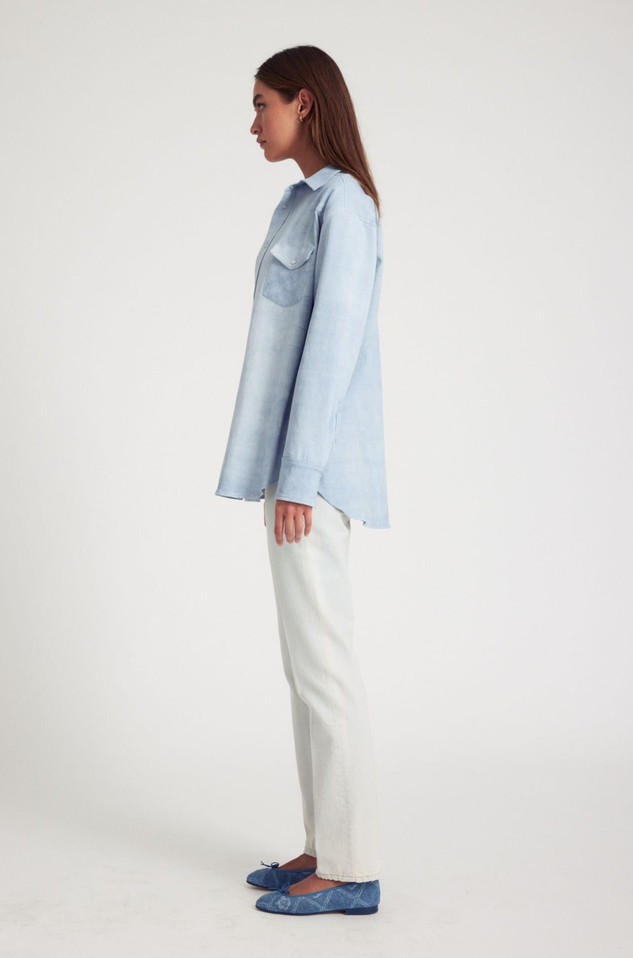 SKY SUEDE WESTERN BUTTON DOWN - 3