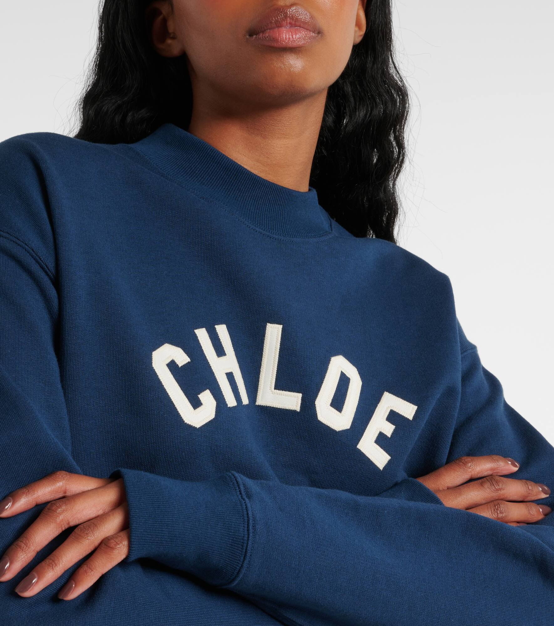 Logo cotton fleece sweatshirt - 4