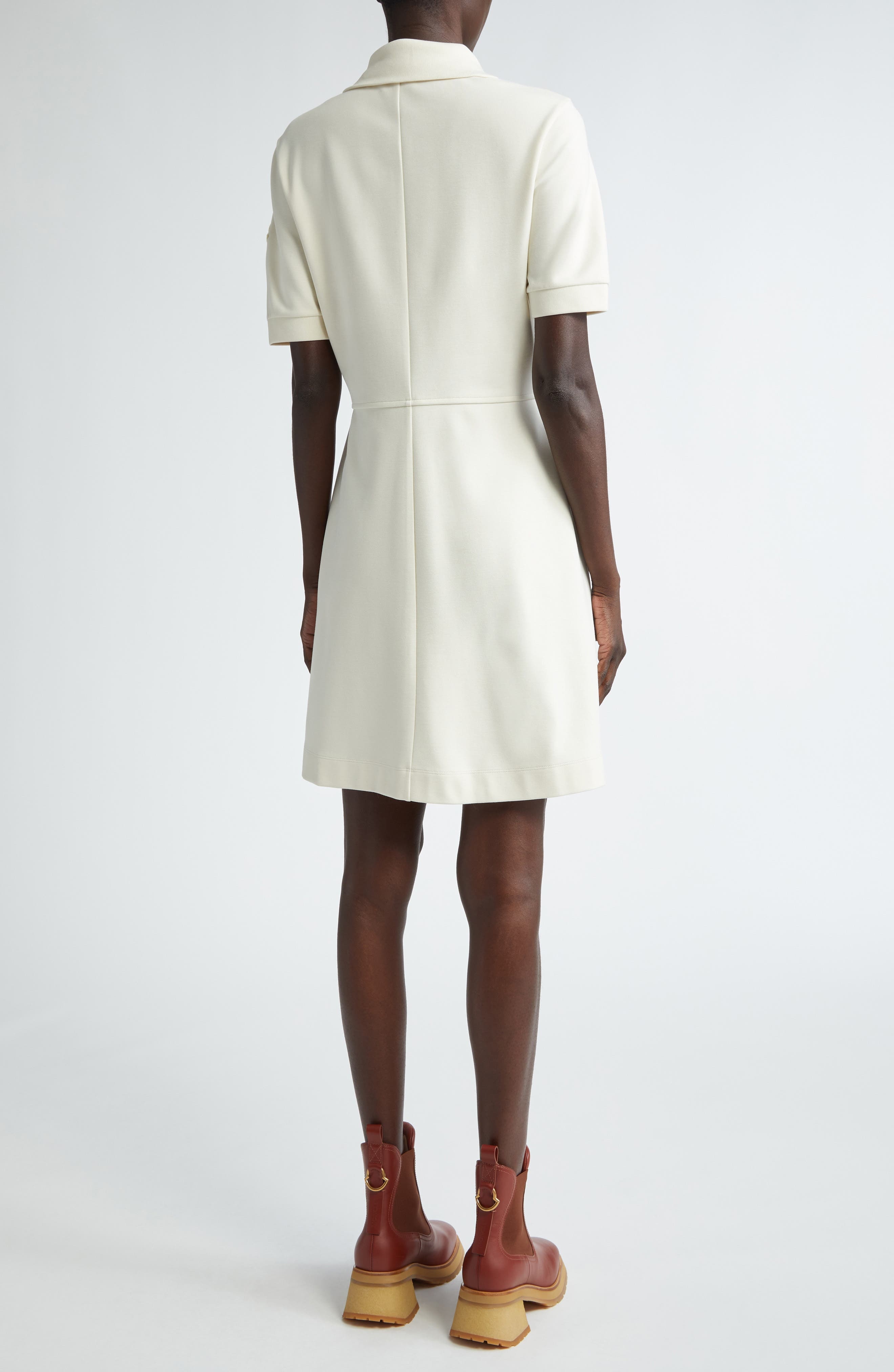 Zip Front Piqué Knit Polo Dress - 2