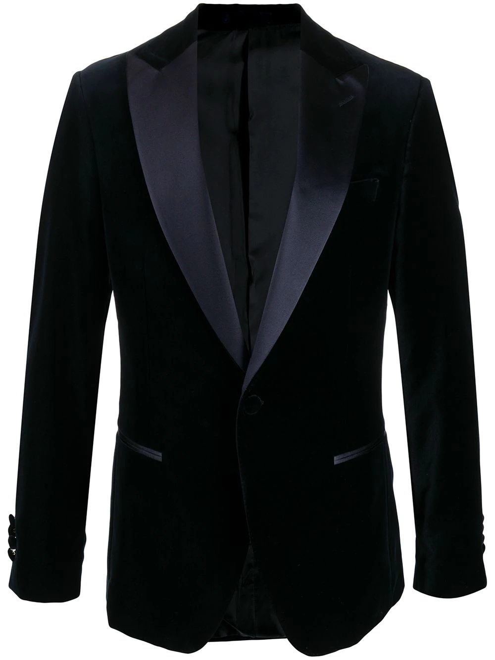 satin lapel velvet blazer - 1