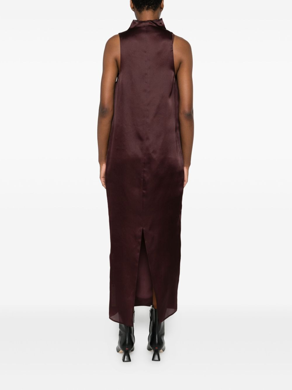 draped-details cowl-neck maxi dress - 4